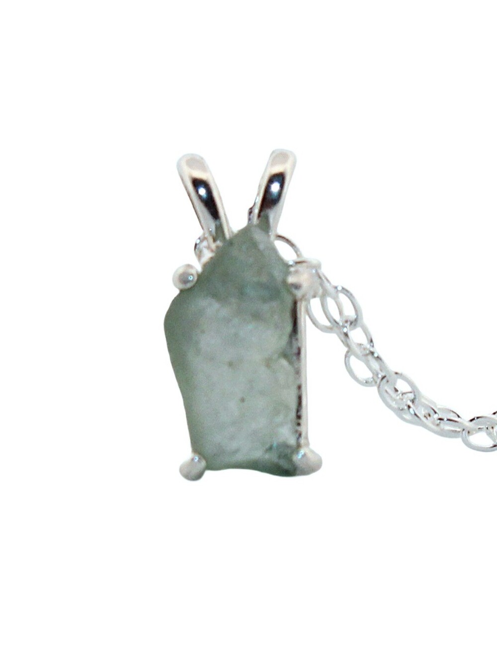 Unique Natural Rough 1.84ct Blue Montana Sapphire Sterling Silver Necklace 409